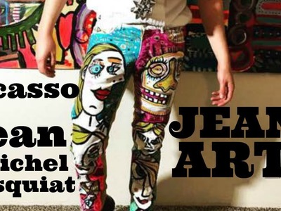 DIY Painted Jeans  Fashion | Picasso-Basquiat Jeans