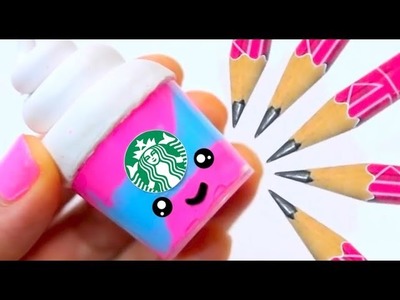 DIY Unicorn Frappuccino Sharperner & Eraser  | Easy & Cute Starbucks School Supplies