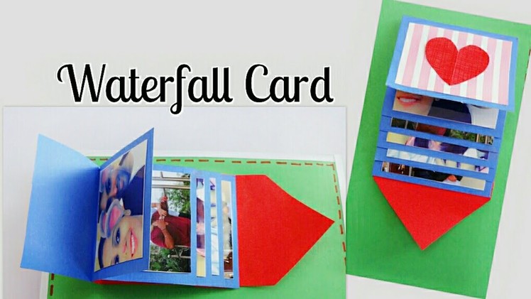 DIY Waterfall Card.Waterfall Card for Scrapbook.How to make Waterfall Card
