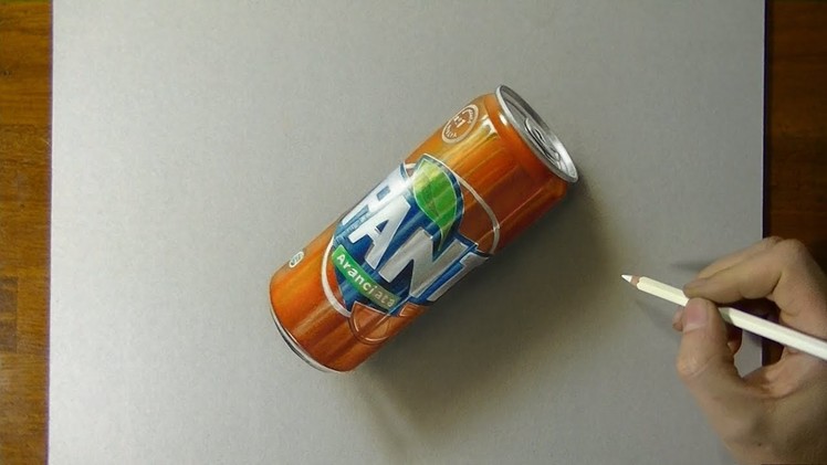 Drawing Fanta - How to draw 3D Art