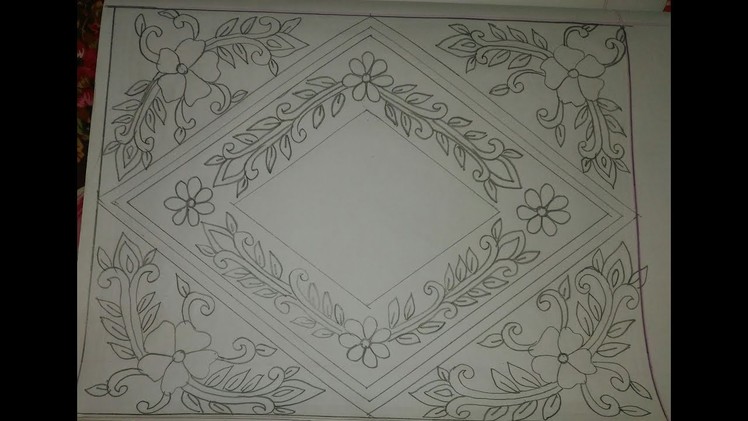 Full Nakshi kantha floral design tutorial for beginners_57_part_2.Hand embroidery bed shheet design