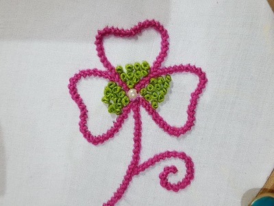 Hand embroidery beautiful moti tanka flower stitch by hand work designs embroidery