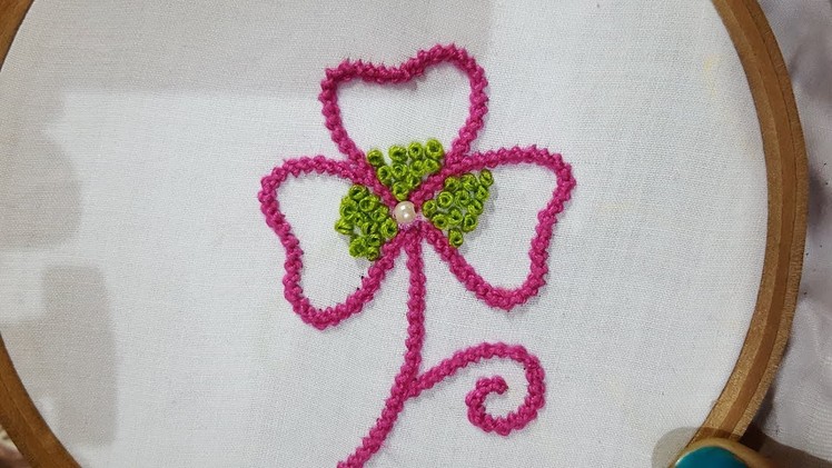 Hand embroidery beautiful moti tanka flower stitch by hand work designs embroidery