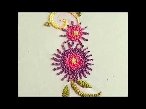 HAND EMBROIDERY FLOWER STITCH( BRAID  STITCH) BY ATIB EASY LEARNING