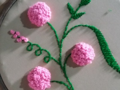 Hand embroidery - How to Do stump work  with french knot .
