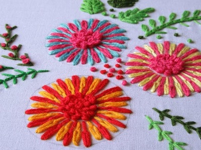 Hand Embroidery | Lazy Daisy Stitch with French Knot | Hand Embroidery Designs #23