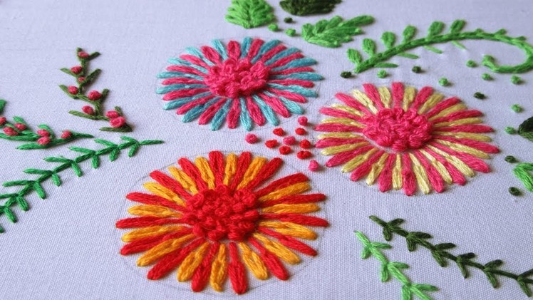 Hand Embroidery | Lazy Daisy Stitch with French Knot | Hand Embroidery Designs #23