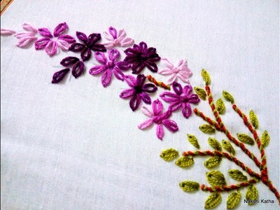 Hand Embroidery:Lazy daisy stitch by Nakshi katha