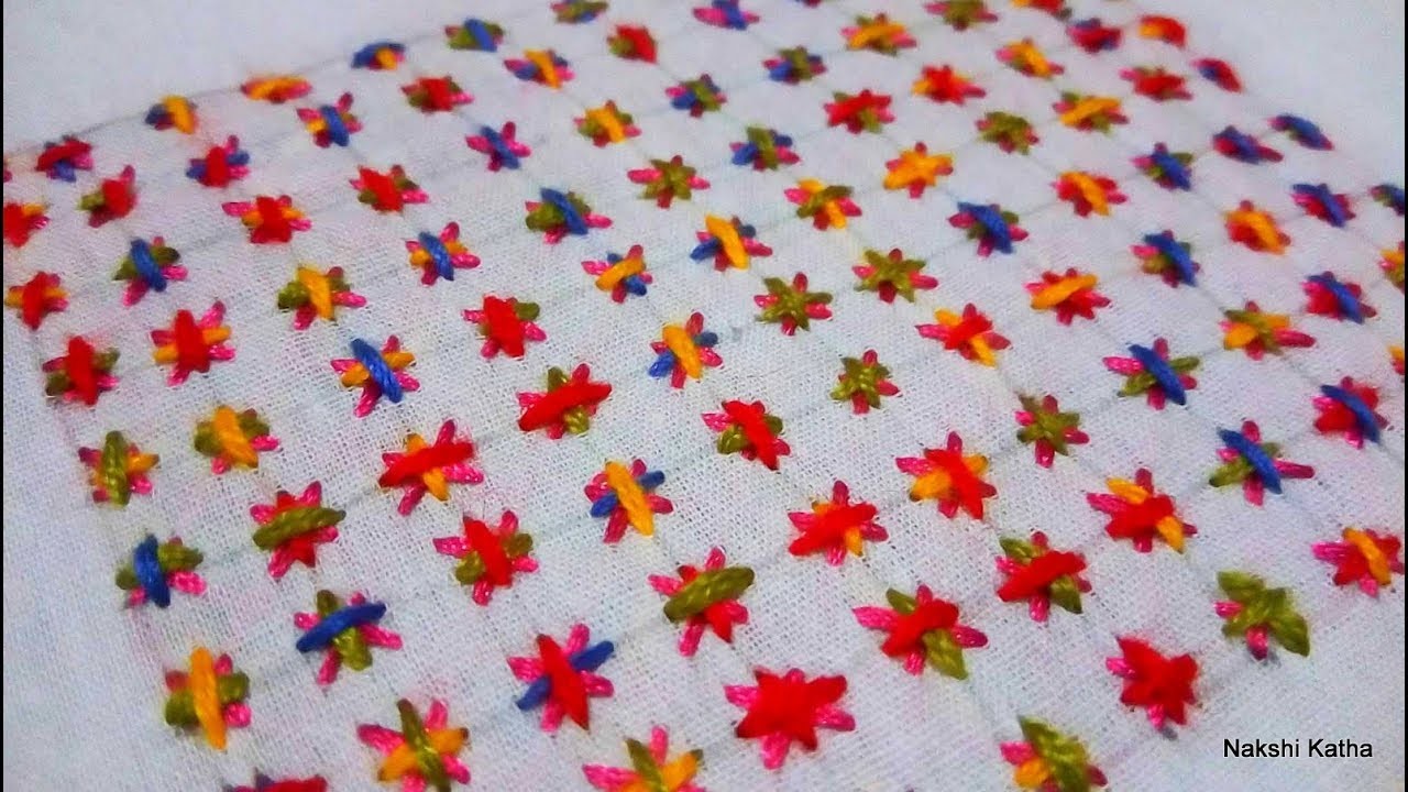 Hand Embroidery: New nakshi katha design-2018 video tutorial by Nakshi  katha