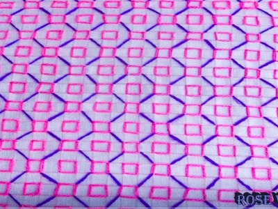 Hand embroidery|nokshi katha design|part-1,step by step nokshi katha video tutorial by rose worldde
