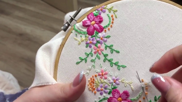 Hand Embroidery Tutorial | Chain Stitch | Floral Embroidery Tutorial