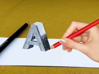 How to Draw 3D letter A - Trick Art!