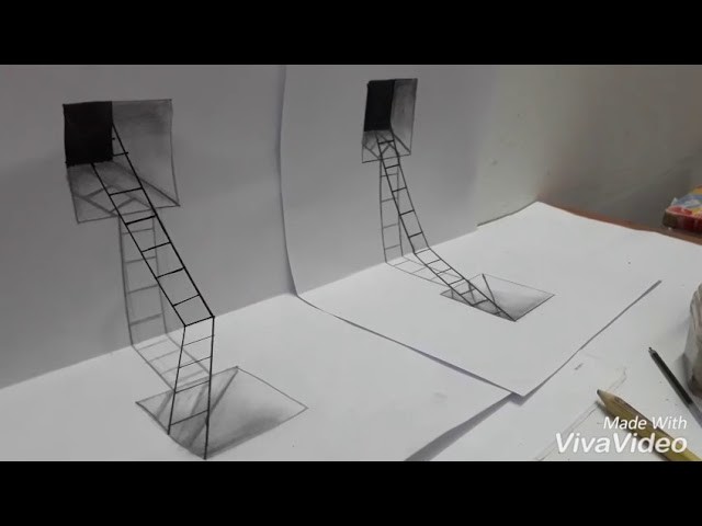 How To Draw A 3d Ladder Trick Art