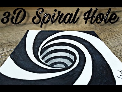How To Draw A 3D Spiral Hole Drawing - 3D Trick Art On Paper - Optical illusion - Art Maker Akshay