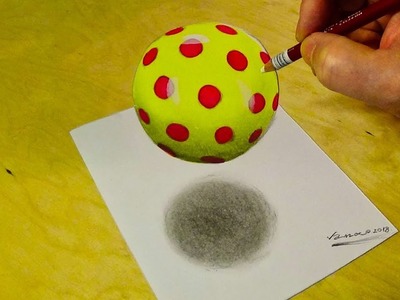 How to Draw Ball - Drawing a 3D Red Dotted Ball - Vamos