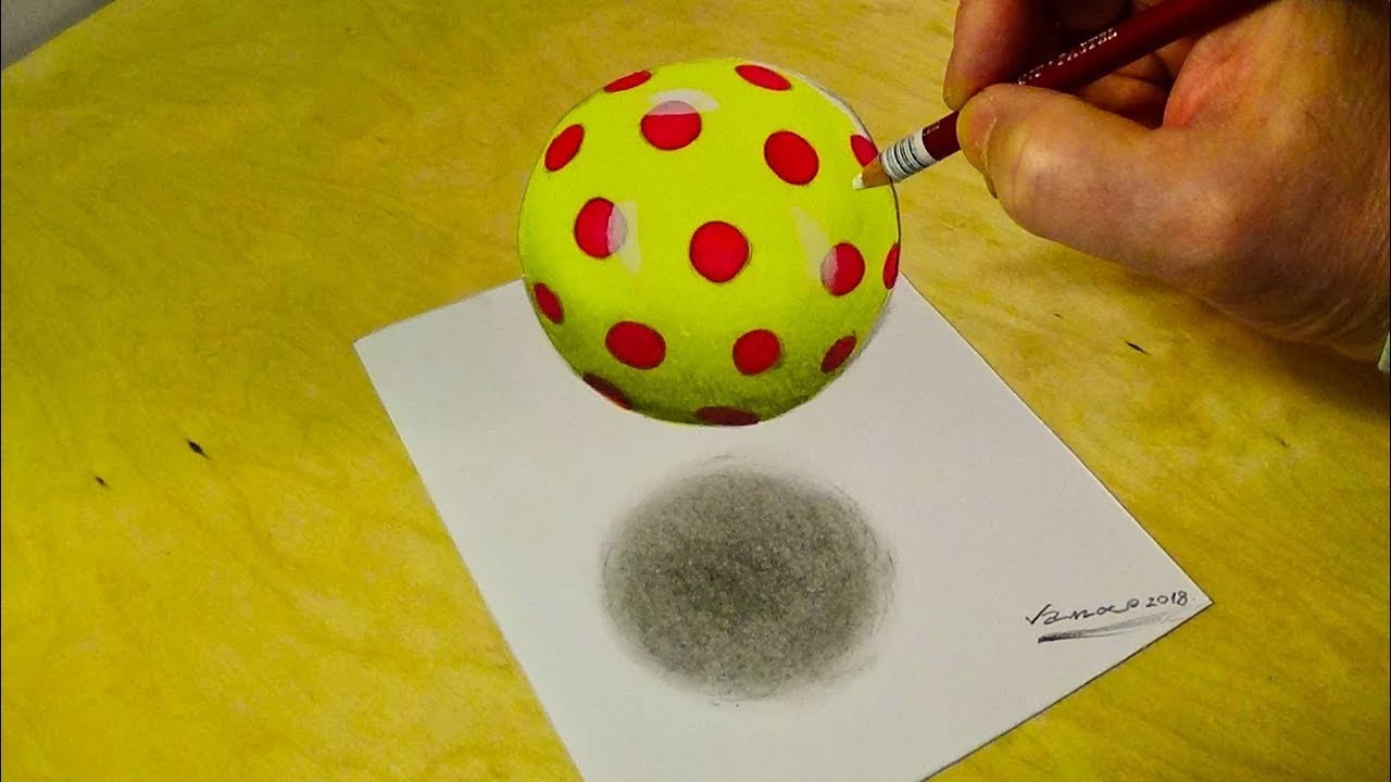 How to Draw Ball Drawing a 3D Red Dotted Ball Vamos