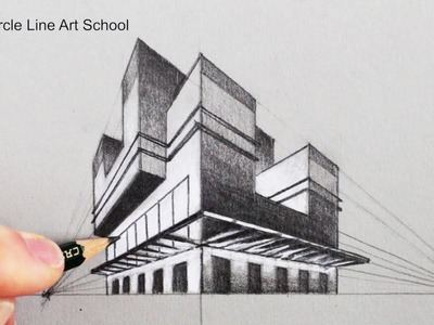 How to Draw in Two Point Perspective: 3D Building