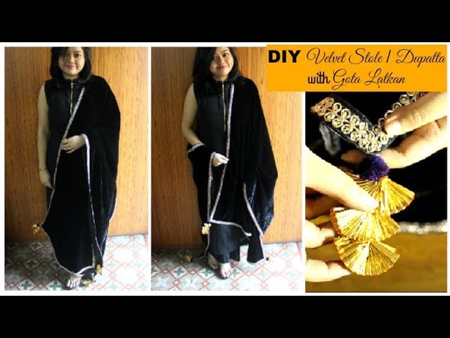 How to make a Velvet Stole. Dupatta | DIY Velvet Dupatta. Stole for Sarees & Suits