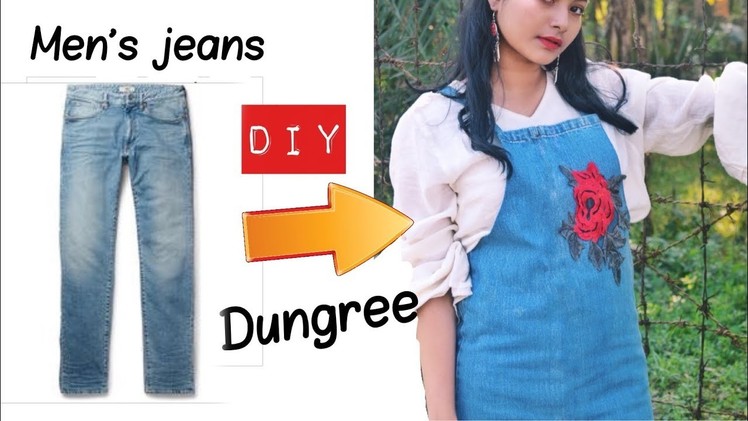 How to make Dungree. overall out of an old jeans || DIY dungree. overall. suspender. 