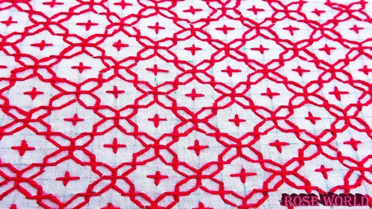 How to make nakshi katha hand embroidery part  3,step by step nakshi katha tutorial by rose world