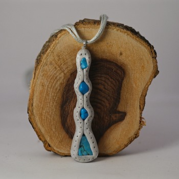Howlite Stone Necklace Blue Jewellery Accessories Fimo Handmade Crystal Jewelry
