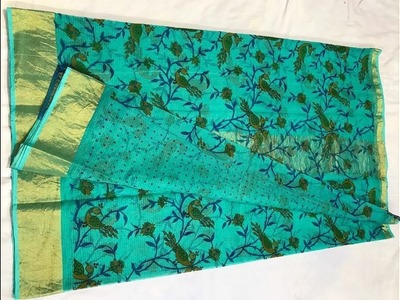 Latest Kota Doria Hand Block Cotton Designer Saree || Fancy kota doria Printed Saree Designs