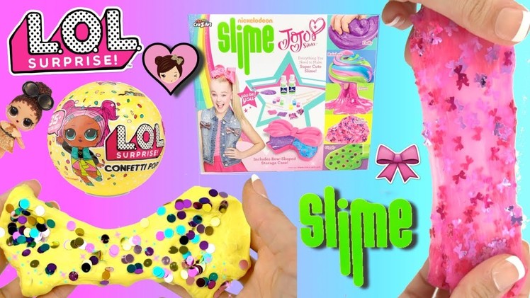 LOL Surprise Confetti Pop DIY Slime  & Jojo Siwa Slime Kit