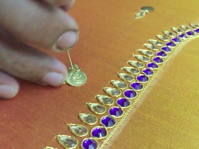 Making of LATEST KASU work - Hand embroidery on pattu blouse