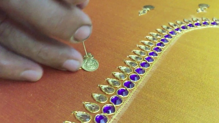 Making of LATEST KASU work - Hand embroidery on pattu blouse