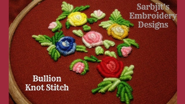 Making Rose Flower with Bullion Knot Stitch | Hand Embroidery Designs