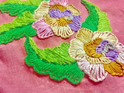 New hand embroidery design 2018 | Rose hand embroidery with blanket stitch | Keya’s craze