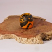 Orange Black Dreadlock Bead Hair Oval Jewellery Dread Accessories Funky Handmade