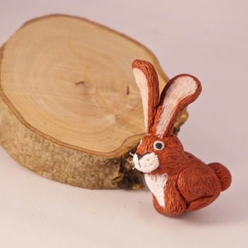 Rabbit Broach Bunny Pin Badge Animal Accessories Handmade Animals Fimo Cute
