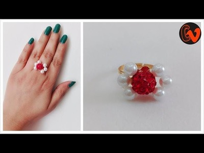 Simple and easy Beaded Finger Ring .  Tutorial 4