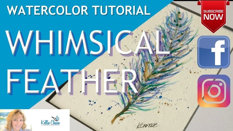 Watercolor Beginner Painting Whimsical Feather Tutorial