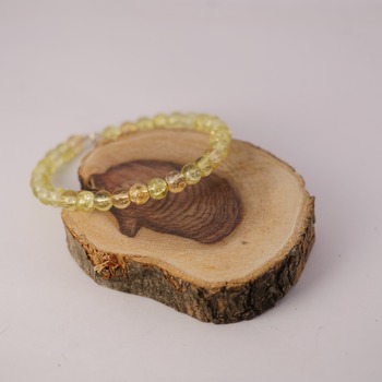 Yellow Beaded Wire Bracelet Round Beads Accessories Handmade Simple Jewelry