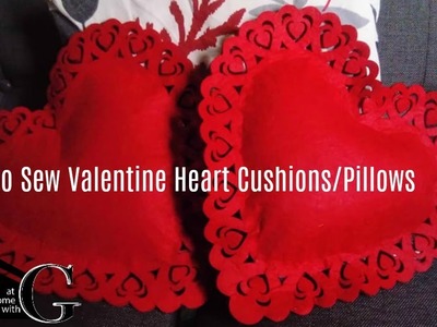 (£1) Poundland Craft:No Sew Valentine Heart Cushions || Pillows