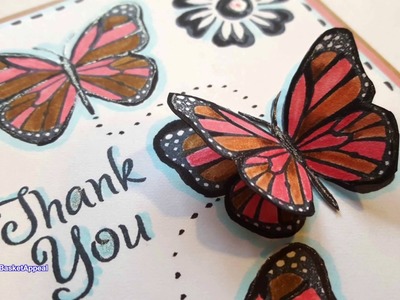3D BUTTERFLY CARD | DOLLAR TREE FLOWER & BUTTERFLY STAMPS