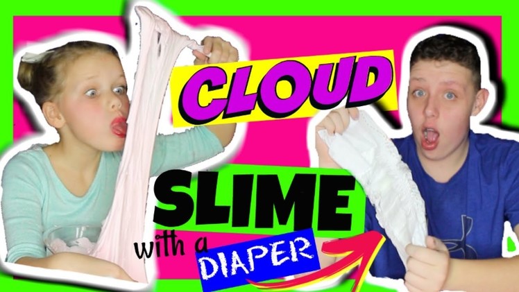 Cloud Slime! How to Make Cloud Slime without Snow using a Diaper! ☁Fluffy Cream Slime ☁ DIY