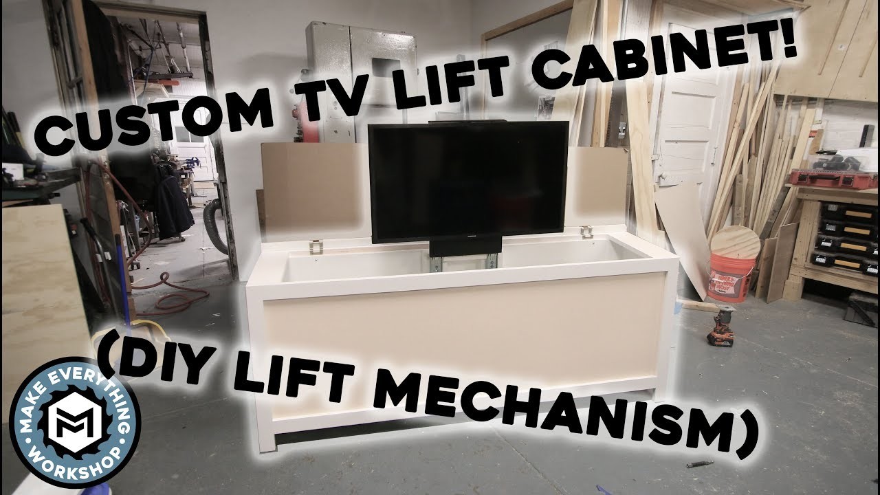 Custom Tv Lift Cabinet With Diy Manual Lift Mechanism