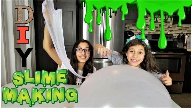 DIY Giant Fluffy slime!! 1 gallon of Elmer Glue vs clear