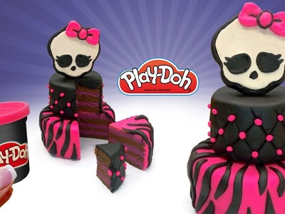 Dolls Food . Monster High Cake. Play Doh for Kids and Beginners. DIY Video for Kids