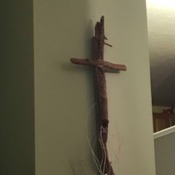 Handcrafted Cross Made from New England Atlantic Driftwood - Wall Hanging - Silver Inlay - Each Piece Completely One-of-a-Kind!