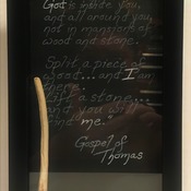 Handcrafted Framed Print of Quote from Gospel of Thomas - Made from New England Atlantic Driftwood and Beach Rock - One-of-a-Kind!