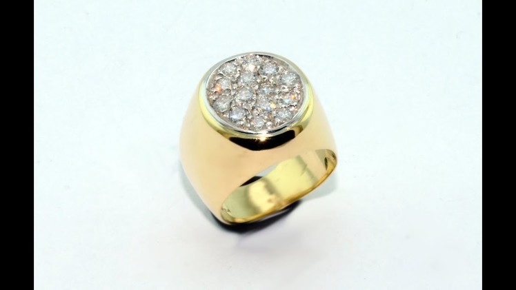 Handmade ring for little finger 18KT gold with diamonds