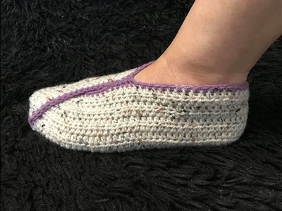How to Crochet Easy Slippers Pattern #637│by ThePatternFamily