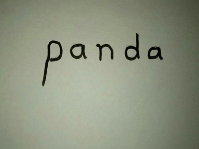 HOW TO DRAW CUTE PANDA - How to turn word panda into a cartoon