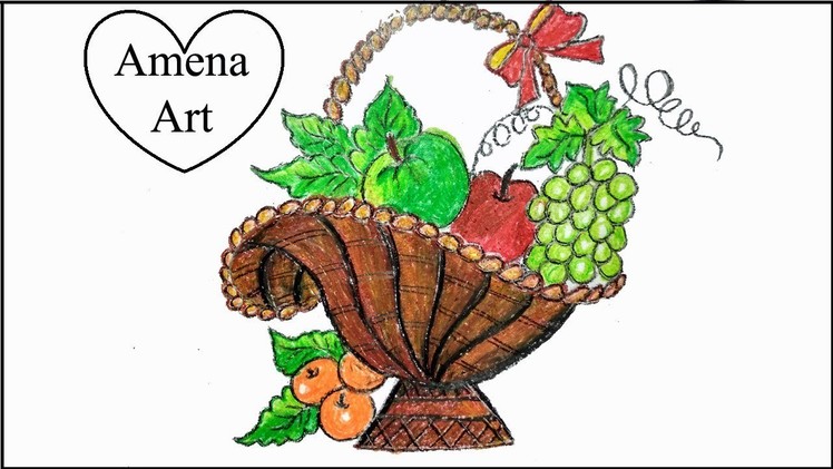 How To Draw Fruit Basket Step By Step Easy .
