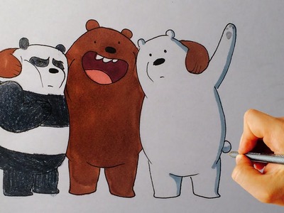 How to Draw Grizzly, Panda and Ice Bear from We Bare Bears - Cartoon Network - Drawing tutorial