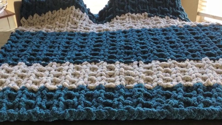 How to hand knit a chunky blanket using the Ribbing stitch